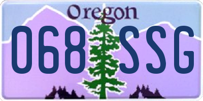 OR license plate 068SSG