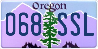 OR license plate 068SSL