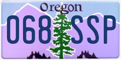 OR license plate 068SSP