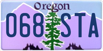 OR license plate 068STA