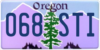 OR license plate 068STI