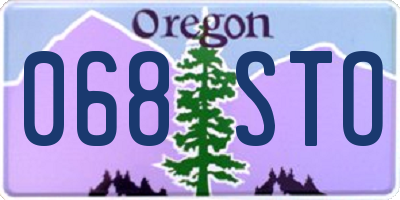 OR license plate 068STO