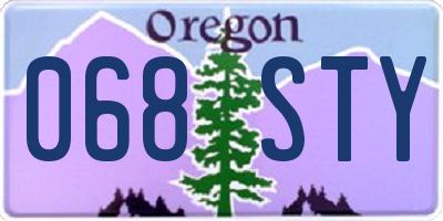 OR license plate 068STY