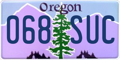OR license plate 068SUC