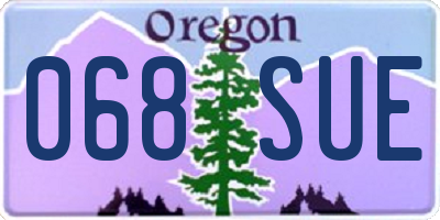 OR license plate 068SUE