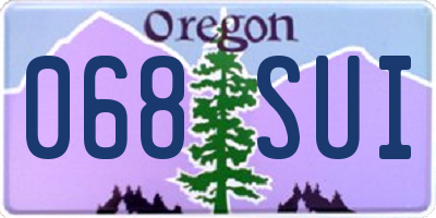 OR license plate 068SUI