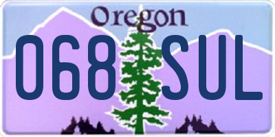 OR license plate 068SUL