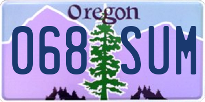 OR license plate 068SUM