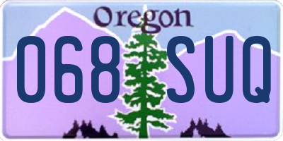 OR license plate 068SUQ