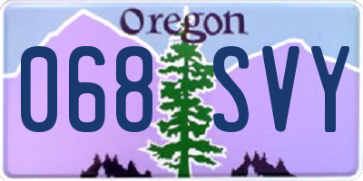 OR license plate 068SVY