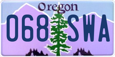 OR license plate 068SWA