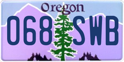 OR license plate 068SWB
