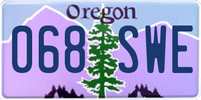 OR license plate 068SWE