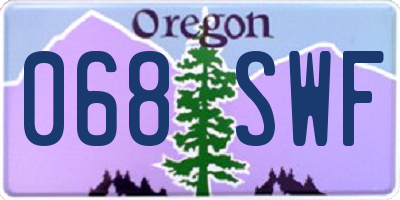 OR license plate 068SWF
