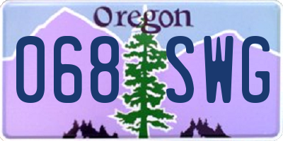 OR license plate 068SWG