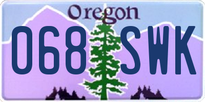 OR license plate 068SWK