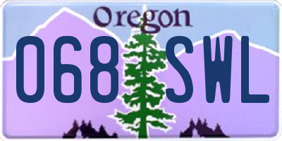OR license plate 068SWL