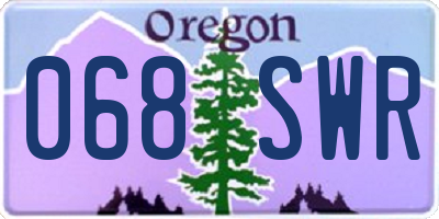 OR license plate 068SWR
