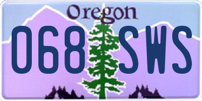 OR license plate 068SWS