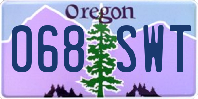 OR license plate 068SWT