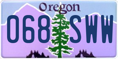 OR license plate 068SWW