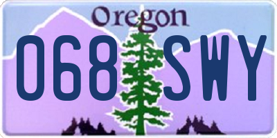 OR license plate 068SWY