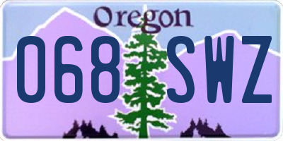OR license plate 068SWZ