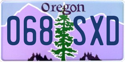 OR license plate 068SXD