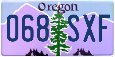 OR license plate 068SXF