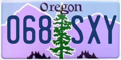 OR license plate 068SXY