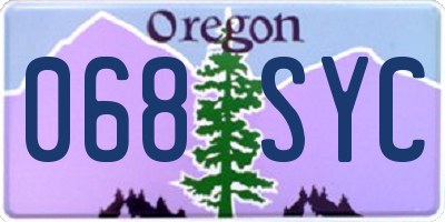 OR license plate 068SYC