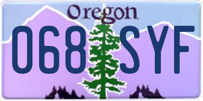 OR license plate 068SYF
