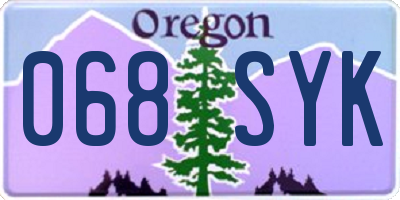 OR license plate 068SYK