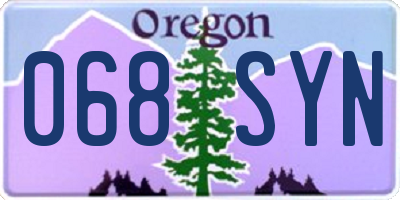 OR license plate 068SYN