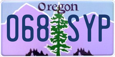 OR license plate 068SYP