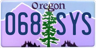 OR license plate 068SYS