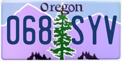 OR license plate 068SYV