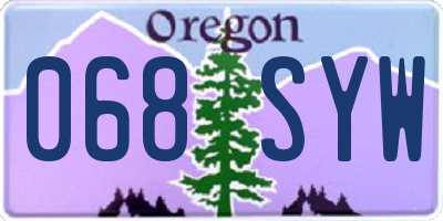OR license plate 068SYW
