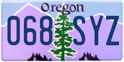 OR license plate 068SYZ