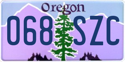 OR license plate 068SZC