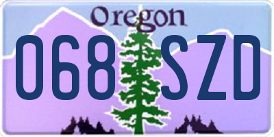 OR license plate 068SZD