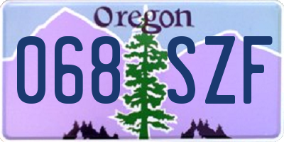 OR license plate 068SZF