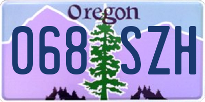 OR license plate 068SZH