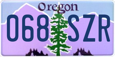 OR license plate 068SZR