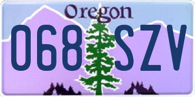OR license plate 068SZV