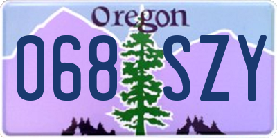 OR license plate 068SZY