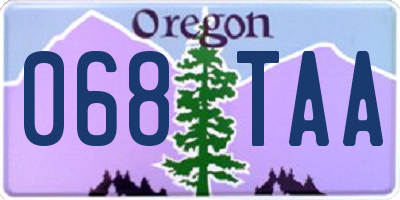 OR license plate 068TAA