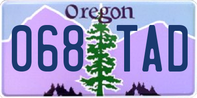 OR license plate 068TAD