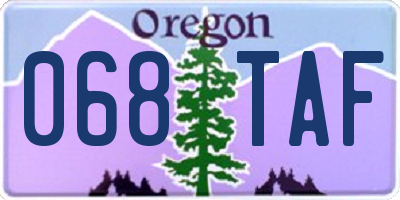 OR license plate 068TAF