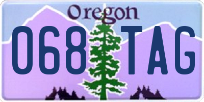 OR license plate 068TAG
